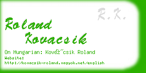 roland kovacsik business card